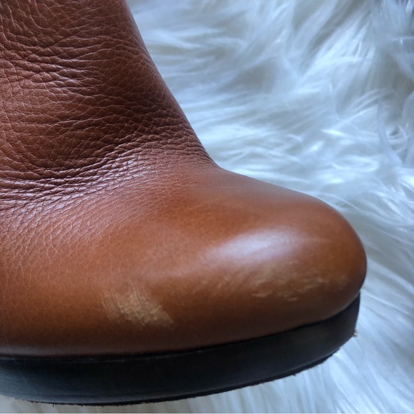 Rachel Zoe Chloe Luggage Leather Platform Boots 6 - Picture 5 of 15